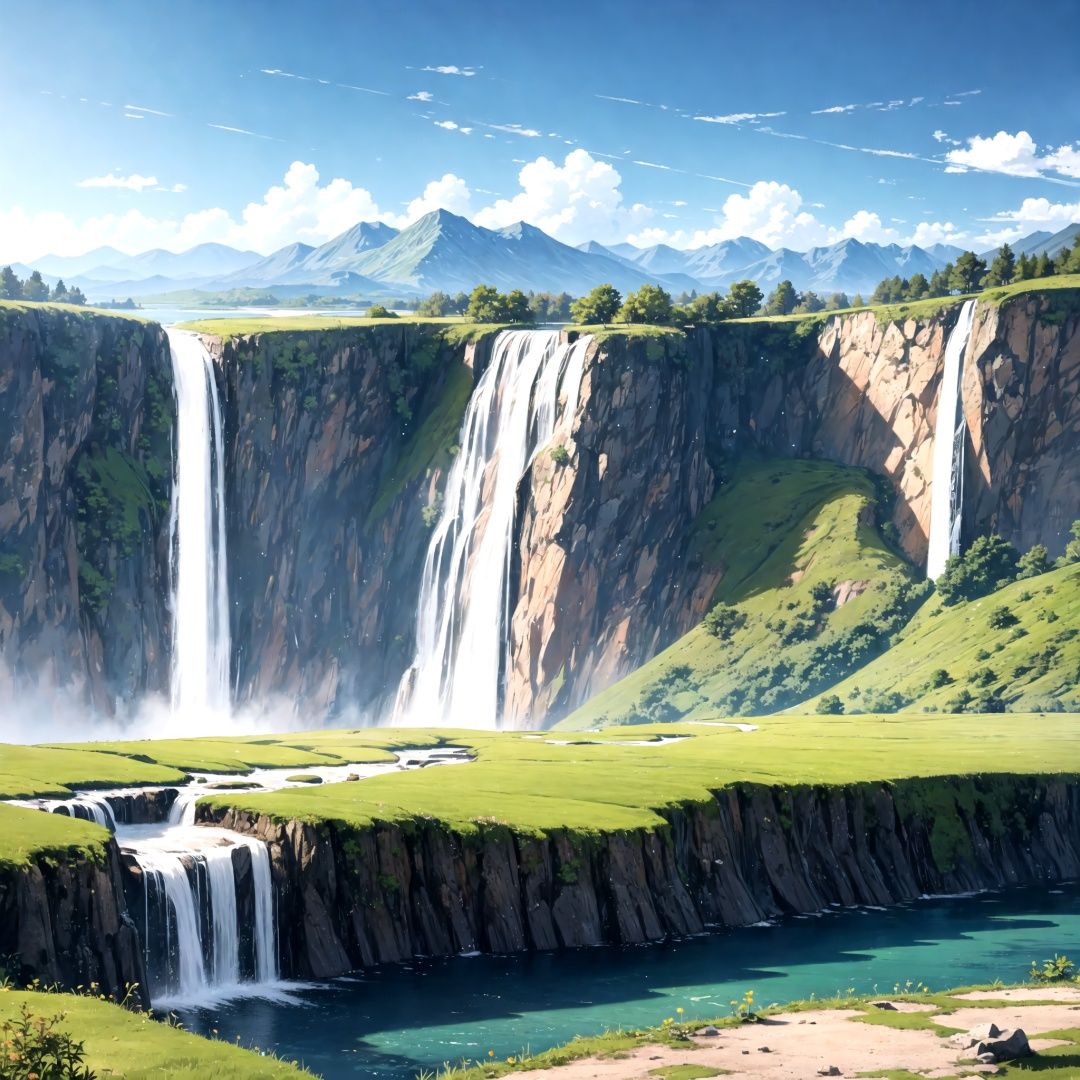 The plains, the mountains and rivers in the distance, the great waterfalls, the paradise, the fairyland, the dreamlike scenery of the