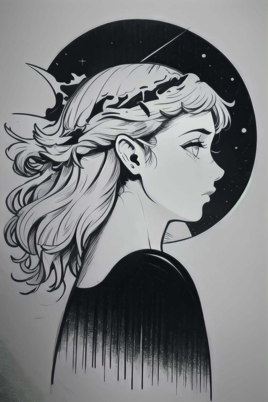 (masterpiece,  best quality),  BlackworkStyleManityro on Tensor.Art