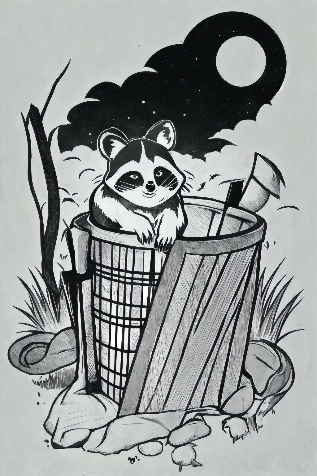 BlackworkStyleManityro,  ,  outdoors on Tensor.Art