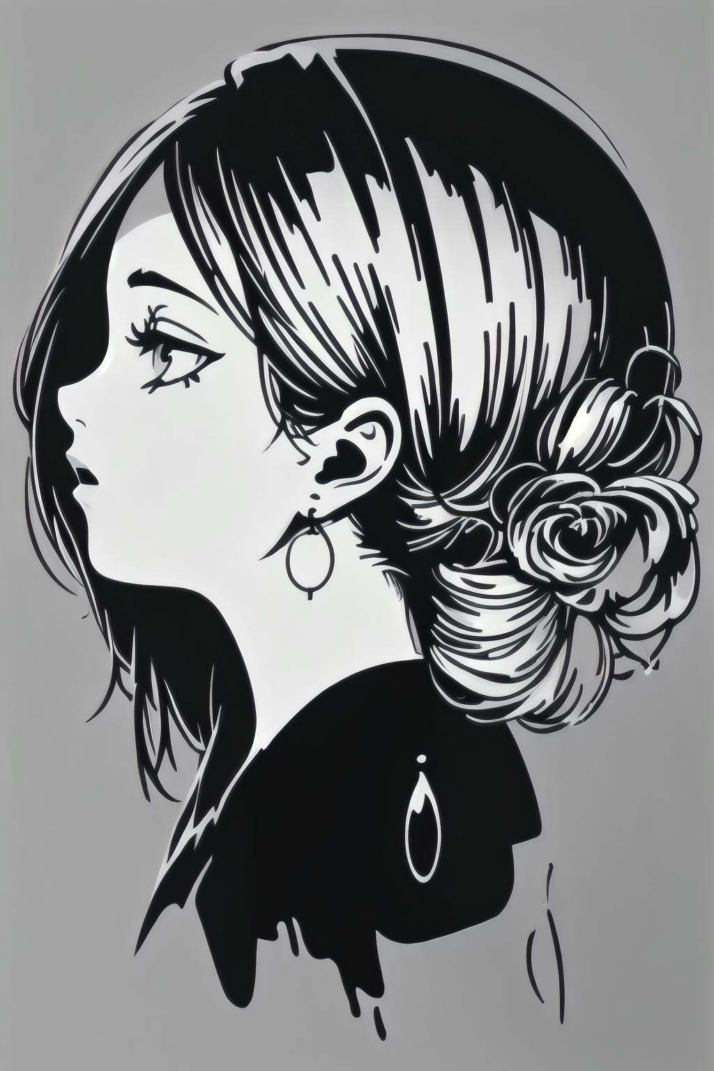 (masterpiece,  best quality),  BlackworkStyleManityro on Tensor.Art