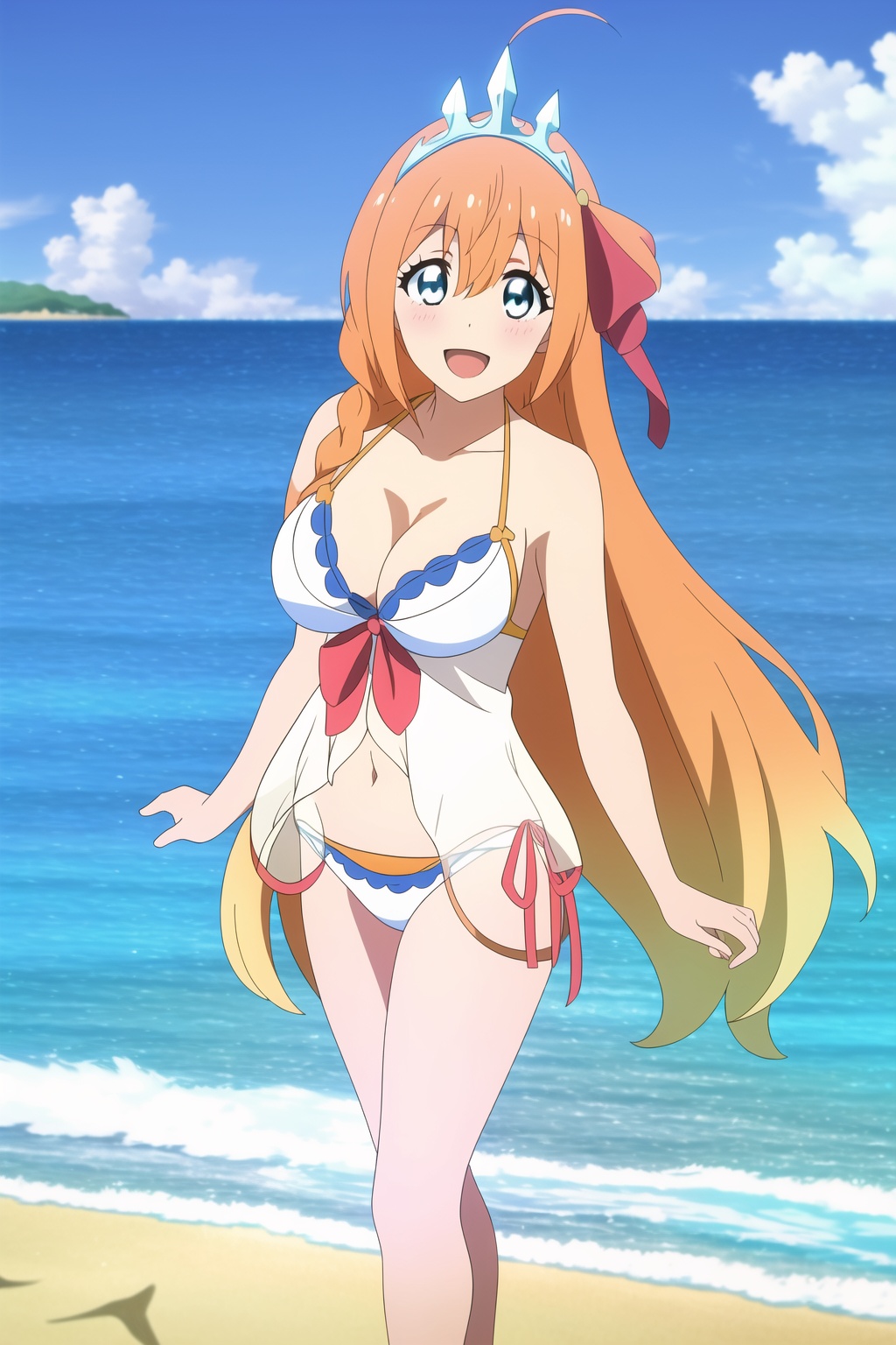 pecoSummer,  long hair,  orange hair on Tensor.Art