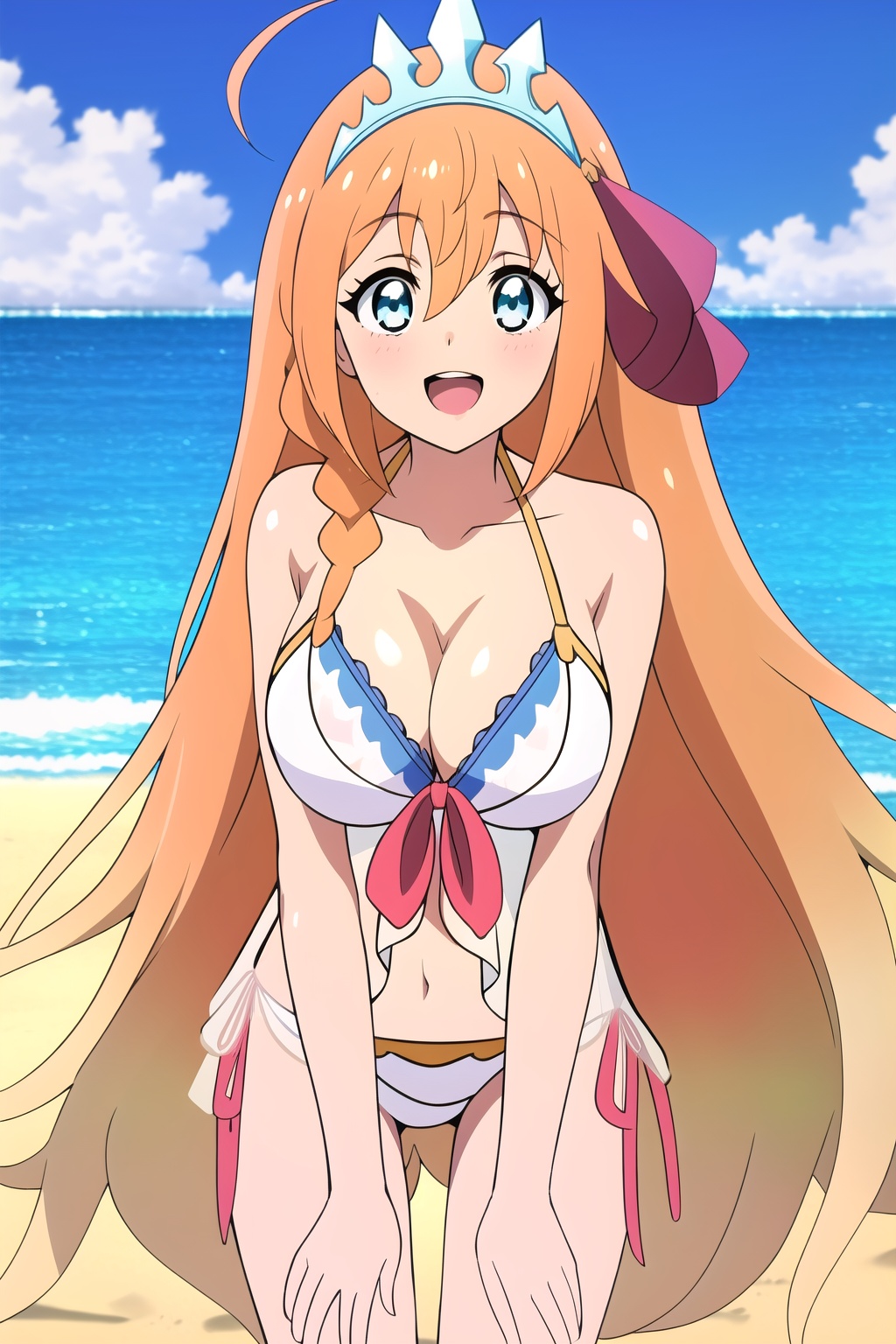 pecoSummer,  long hair,  orange hair on Tensor.Art