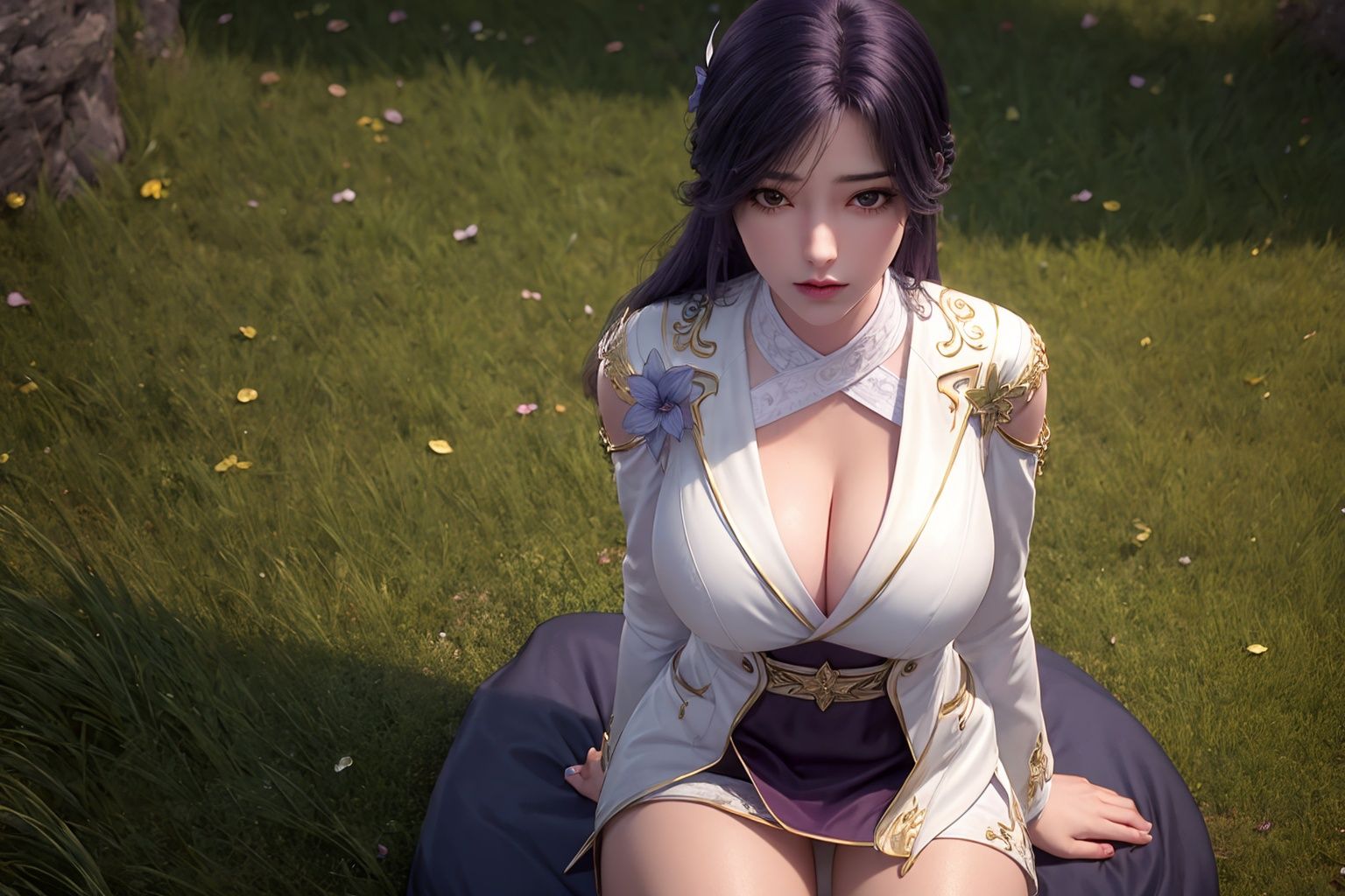 large breasts,,1girl,sitting