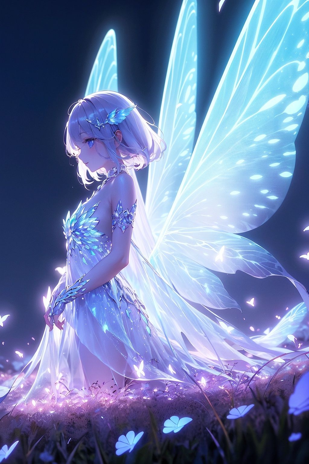  Best quality,8k,cg,
anime girl with glowing wings in a field of flowers, digital art by Yuumei, pixiv contest winner, fantasy art, big white glowing wings, astral fairy, neon wings, wings made of light, beautiful fairy, glowing butterflies, glowing angelic being, beautiful fairies, fairies have wings, ethereal wings, beautiful digital art, beautiful digital artwork, neon light and fantasy