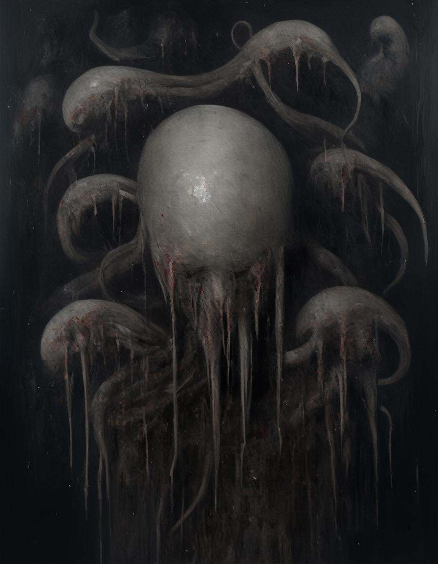 painting of a other world space aliens,  tentacles and slimy appearance,  disgusting on Tensor.Art