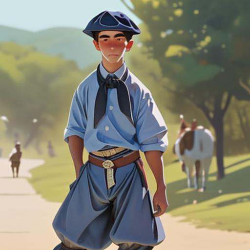 1 boy,  gaucho clothes,  loose trousers on Tensor.Art