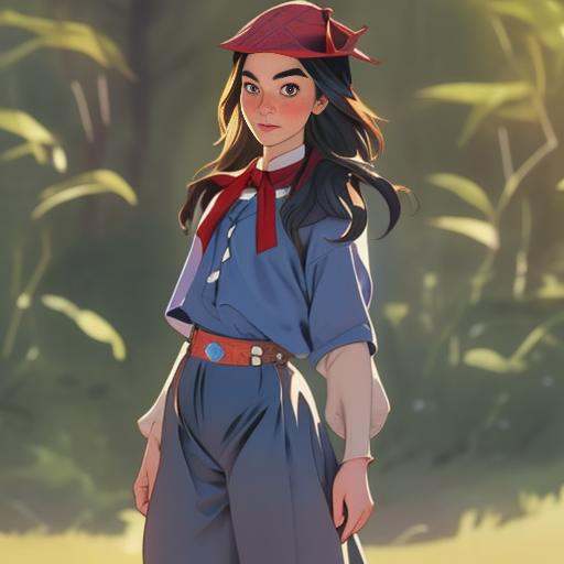 1girl,  gaucho clothes,  loose trousers on Tensor.Art