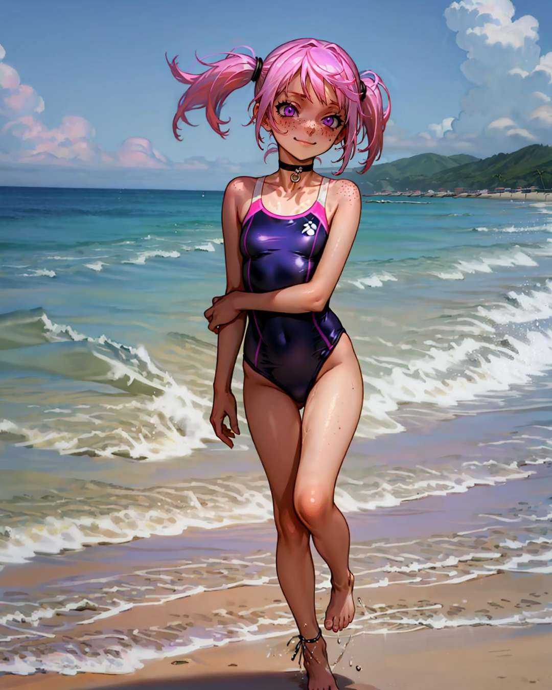 1girl,  pink hair,  short twintails on Tensor.Art