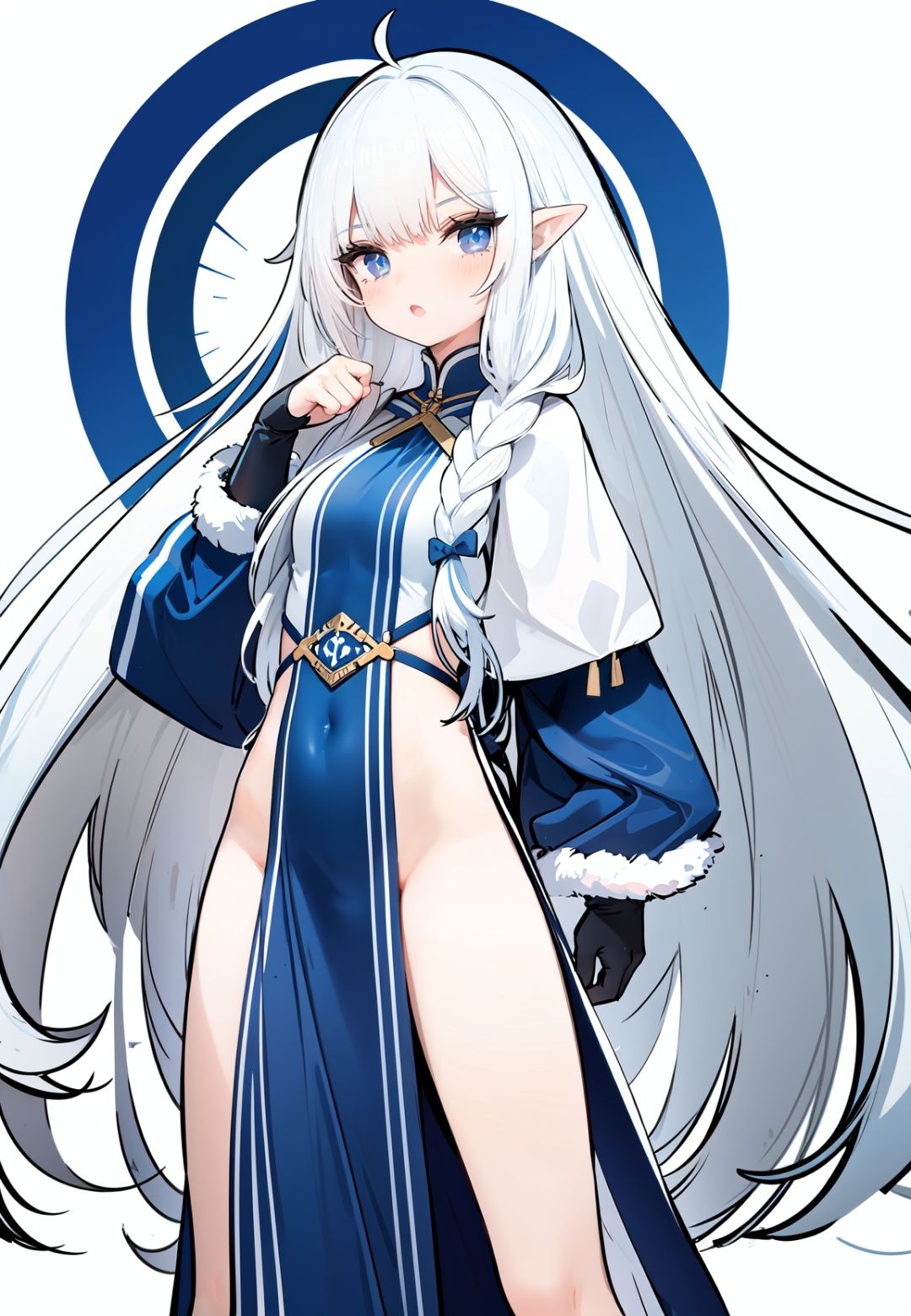 1girl,  white_gloves,  braid on Tensor.Art