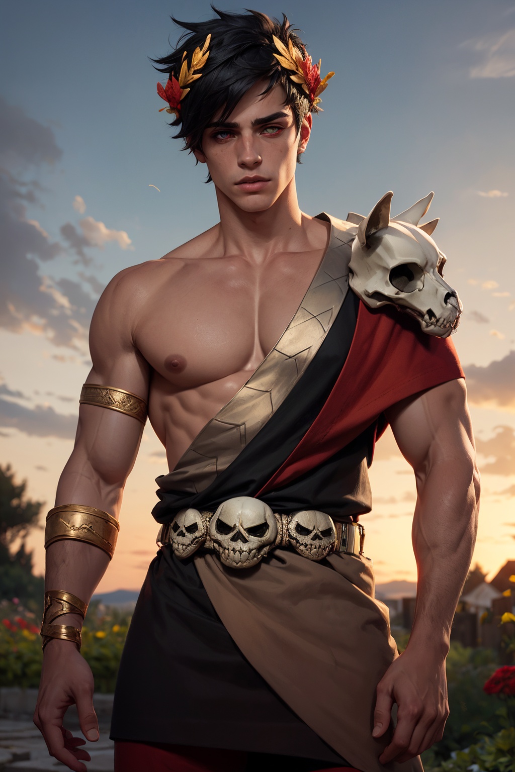 1boy,  zagreus,  laurel crown on Tensor.Art