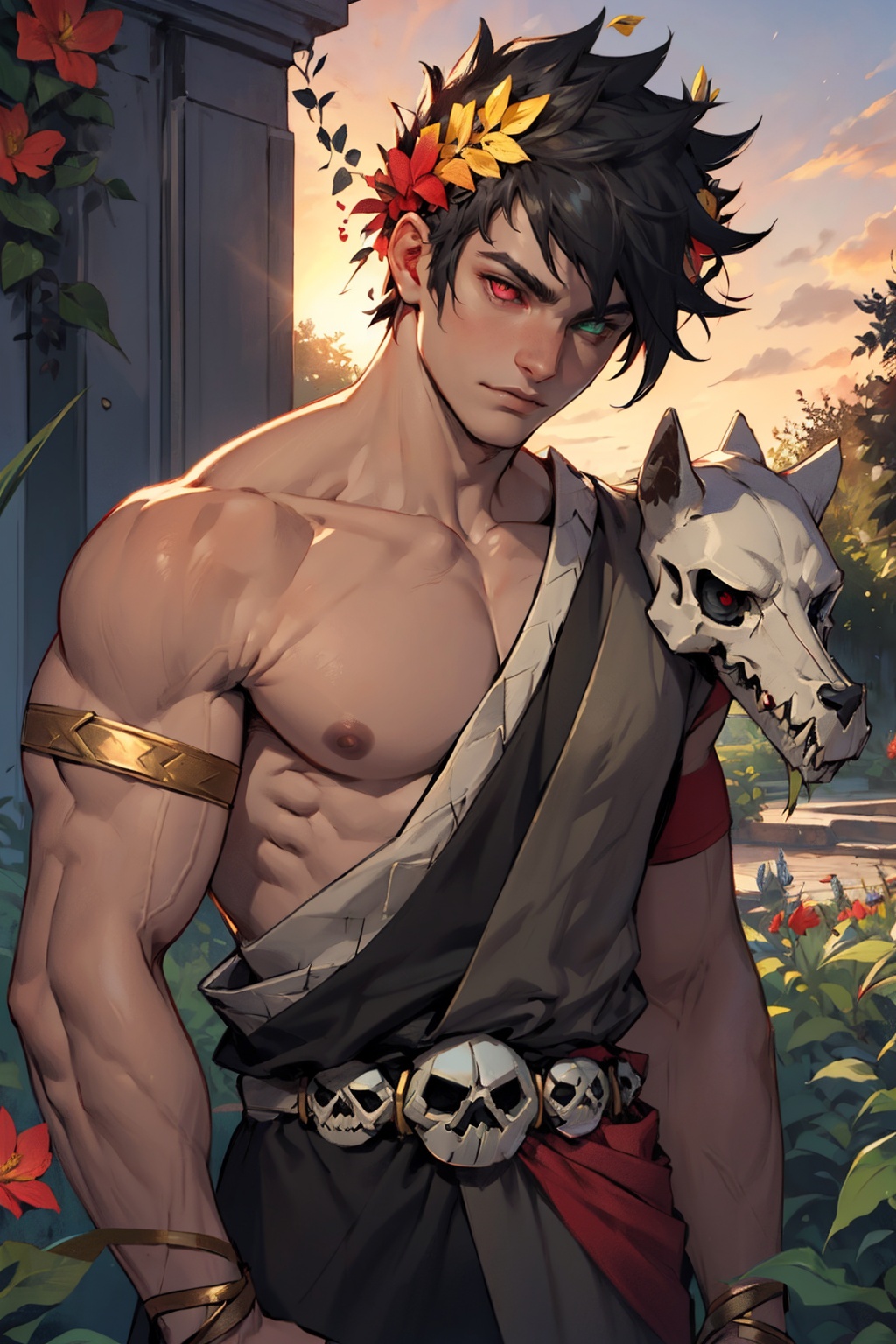 1boy,  zagreus,  laurel crown on Tensor.Art