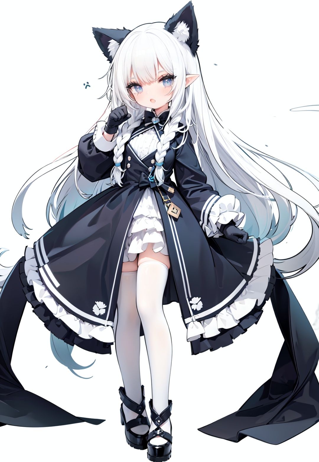1girl,  white_gloves,  braid on Tensor.Art