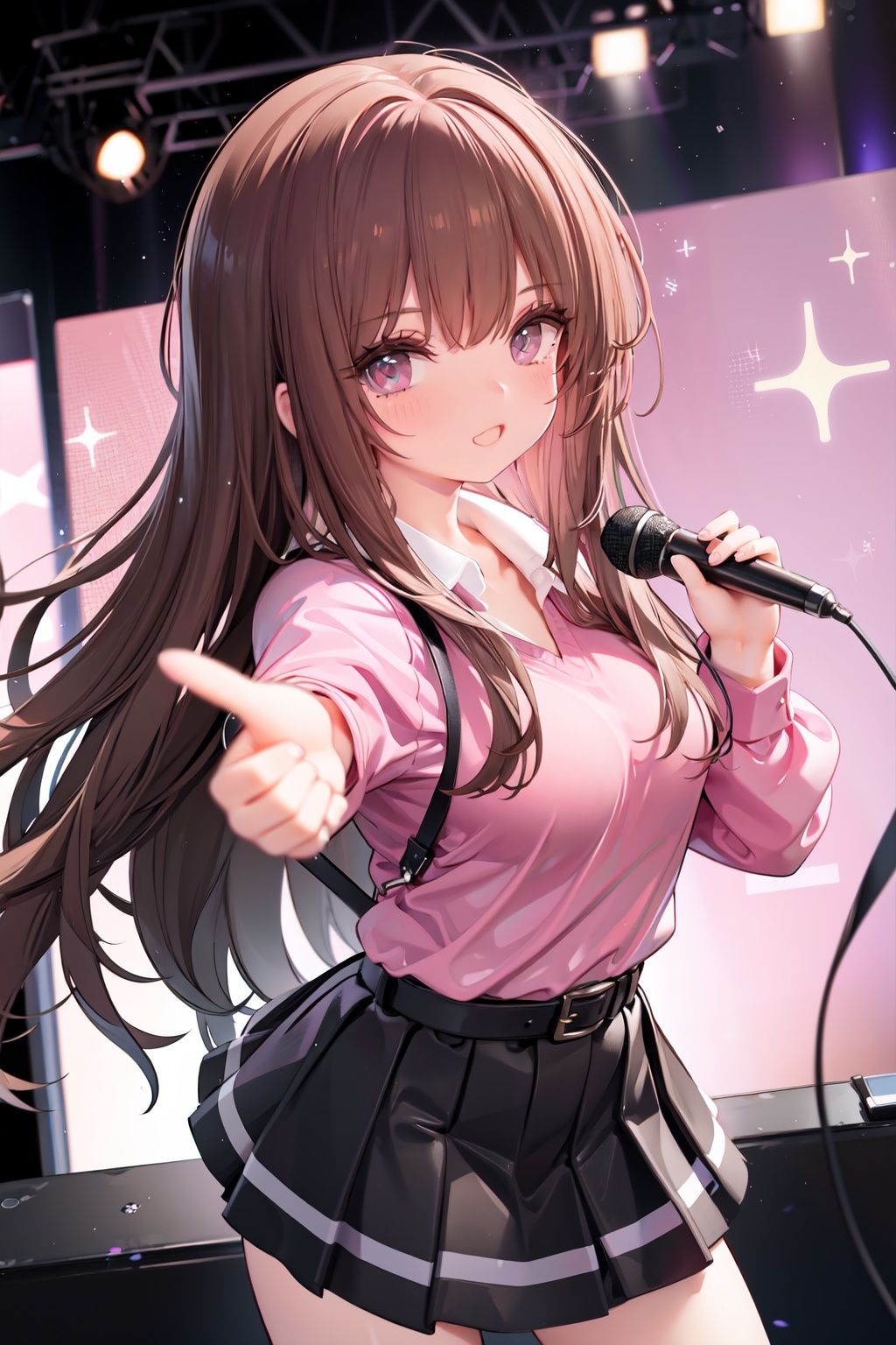 1girl,  solo,  microphone on Tensor.Art