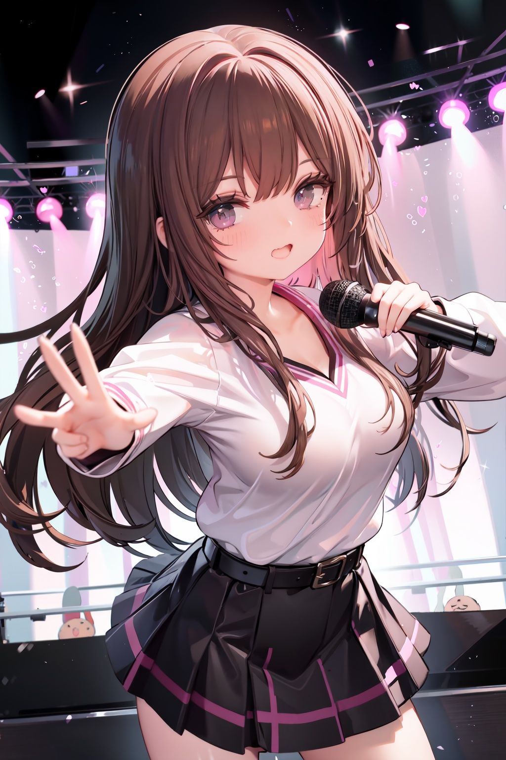 1girl,  solo,  microphone on Tensor.Art