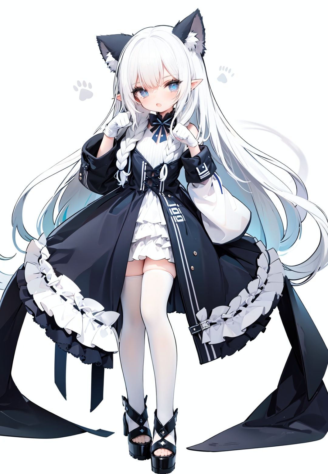 1girl,  white_gloves,  braid on Tensor.Art
