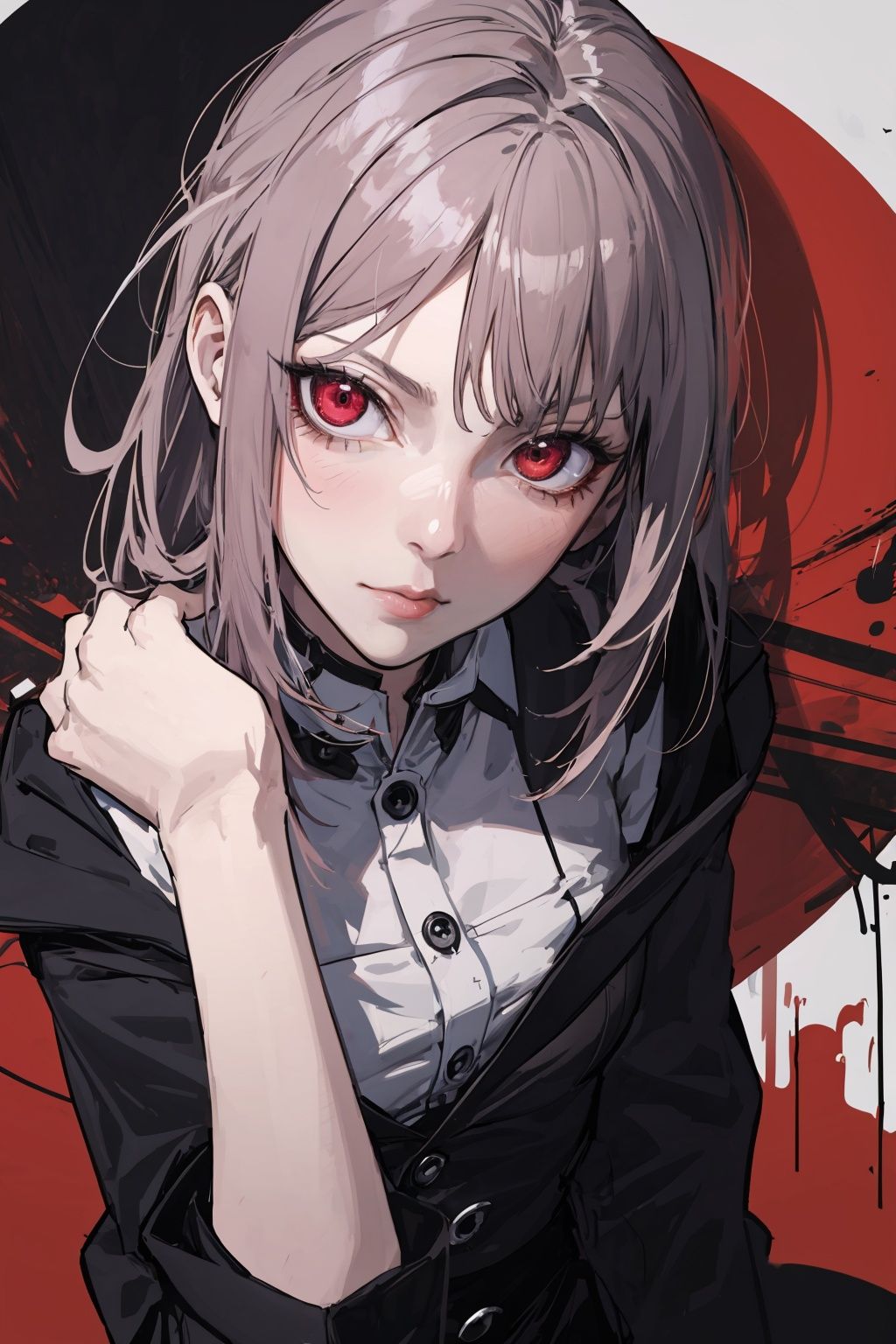  absurdres,incredibly absurdres,reality,realistic,,(solo:1.2),1girl,,full_shot,cosmetic contact lenses_Sharingan,