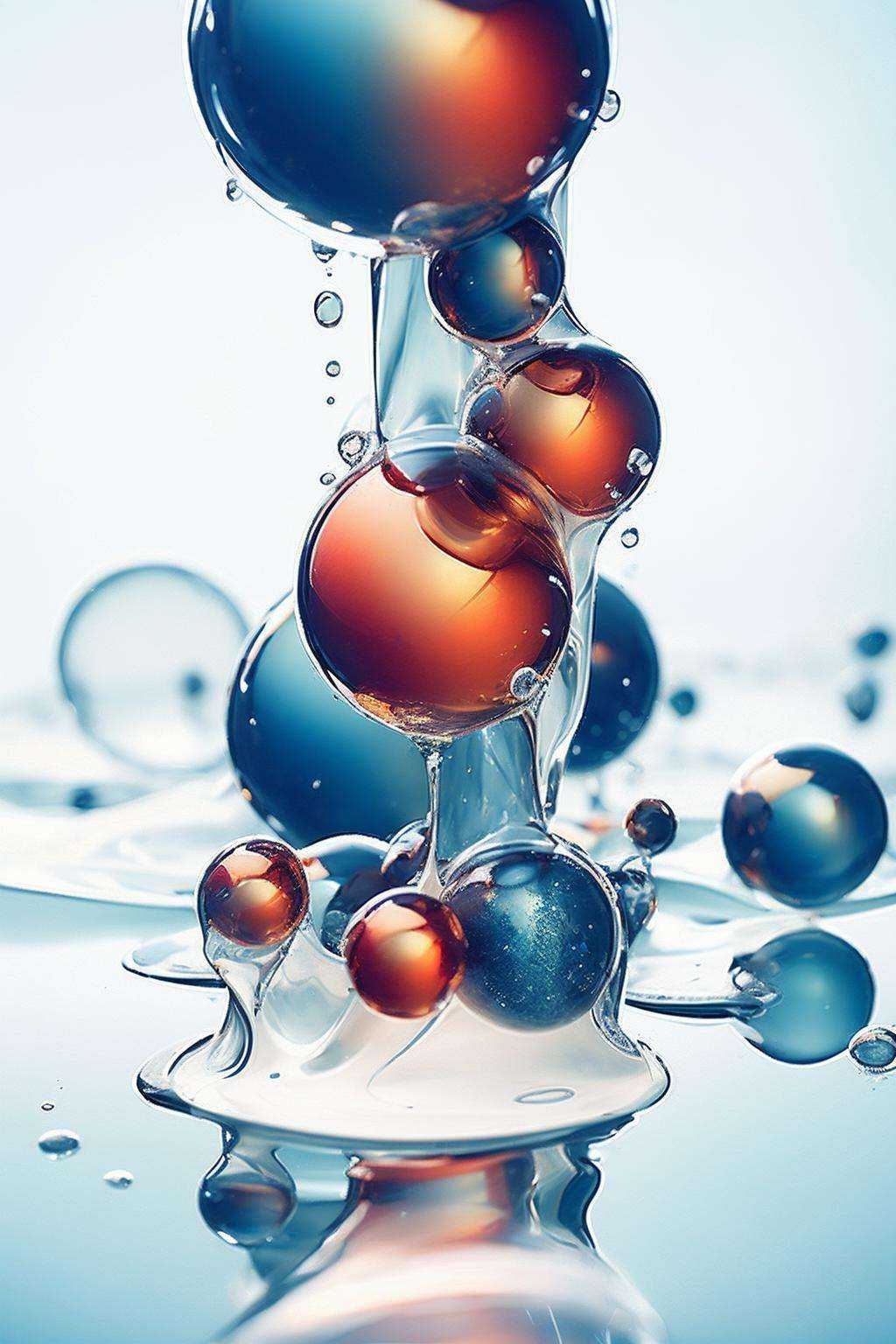 (red and blue theme:1.2),depth of field,adhesion,flash,<lora:bubble_20231015171923-000005:0.9>,white_background,white liquid,adhesion,separate,green theme,