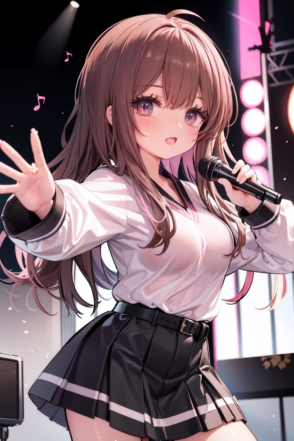 1girl,  solo,  microphone on Tensor.Art
