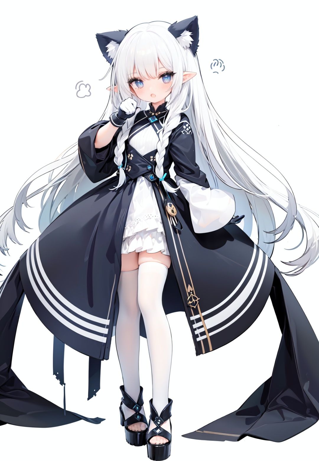1girl,  white_gloves,  braid on Tensor.Art