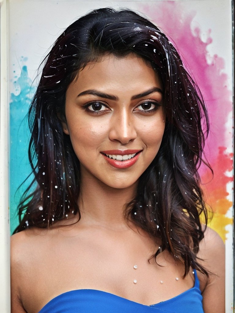 color pencil drawring of AmalaPaul,  beautiful,  stunning on Tensor.Art