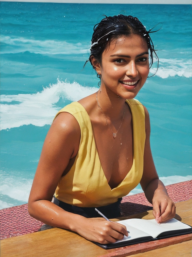 color pencil drawring of AmalaPaul,  beautiful,  stunning on Tensor.Art