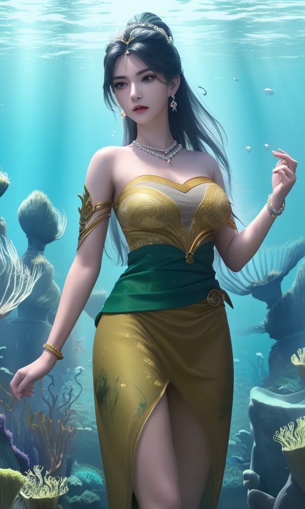 (,1girl, ,best quality, )<lora:DA_楚灵儿-仙武传:0.8>,, ,masterpiece,((((1girl, solo, medium breasts, solo focus, seaweed,underwater, ))))    (()), (), ,ultra realistic 8k cg, flawless, clean, masterpiece, professional artwork, famous artwork, cinematic lighting, cinematic bloom, perfect face, beautiful face, fantasy, dreamlike, unreal, science fiction, luxury, jewelry, diamond, gold, pearl, gem, sapphire, ruby, emerald, intricate detail, delicate pattern, charming, alluring, seductive, erotic, enchanting, hair ornament, necklace, earrings, bracelet, armlet,halo,