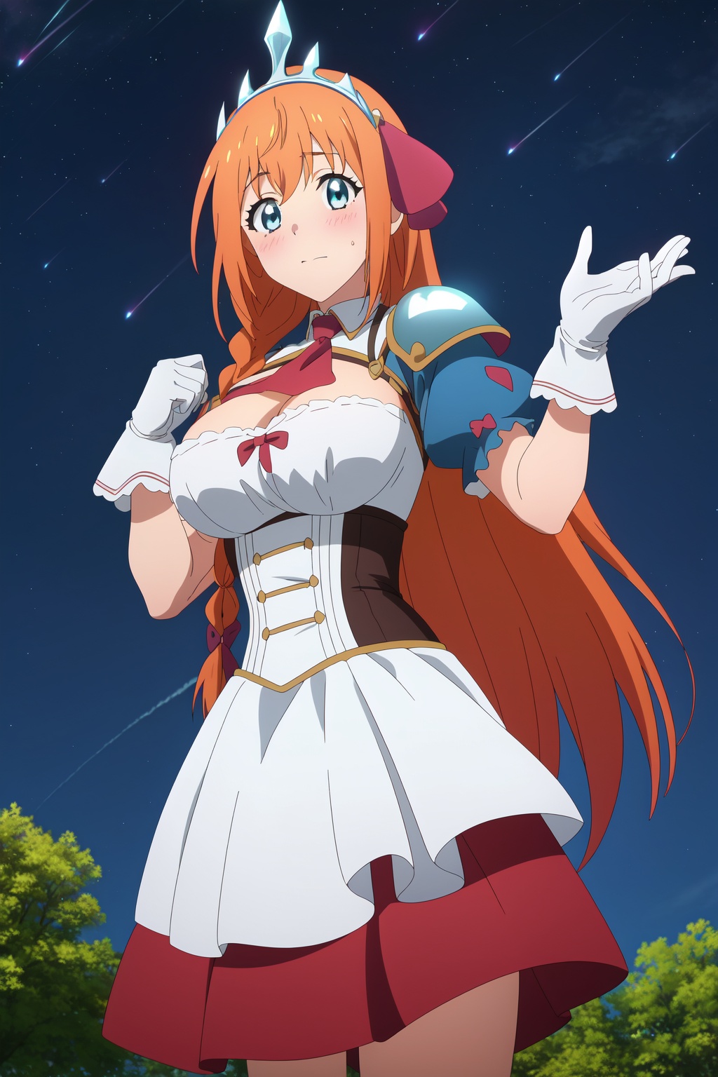 Priconne anime lineart,  Pecorine,  orange hair on Tensor.Art