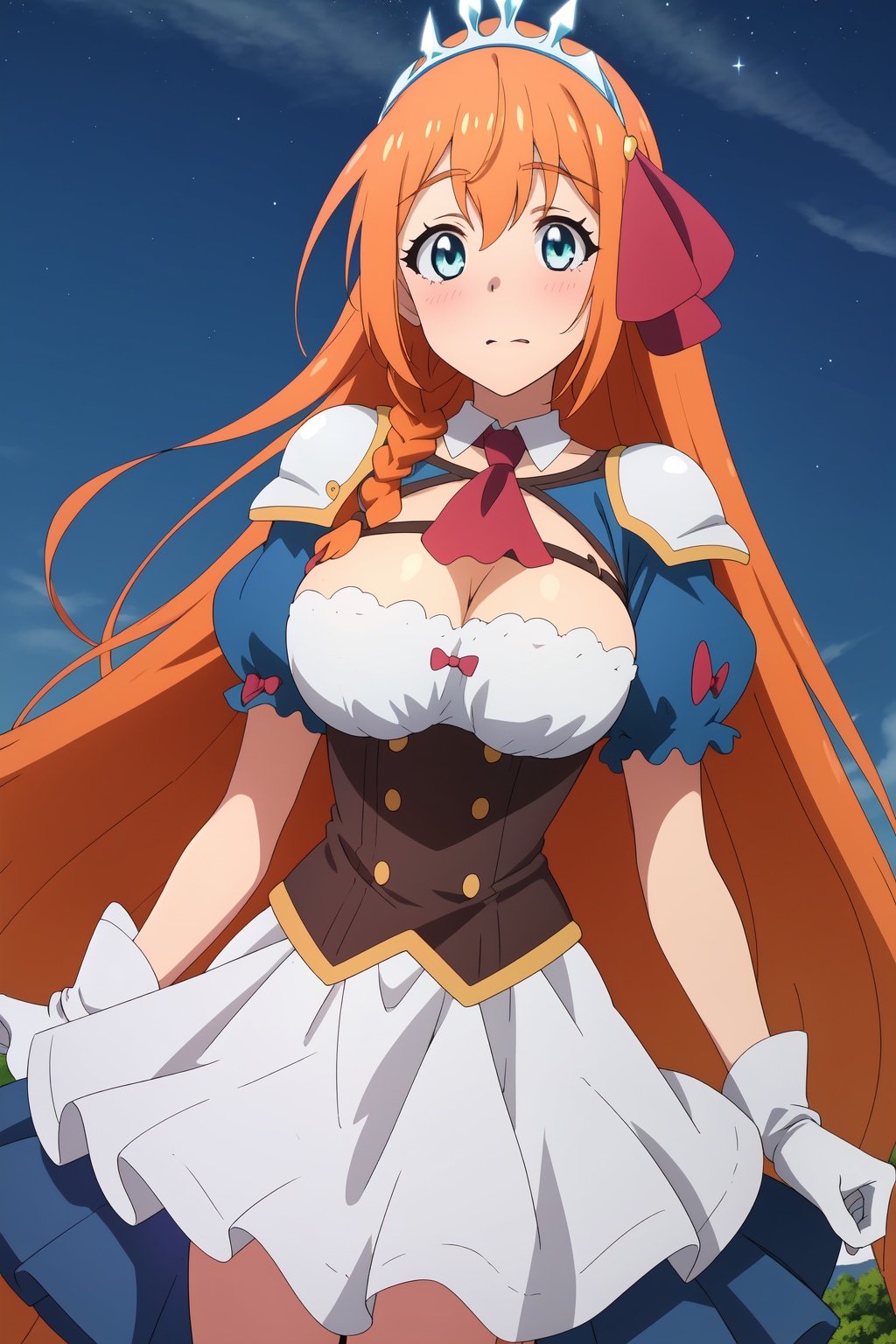 Priconne anime lineart,  Pecorine,  orange hair on Tensor.Art