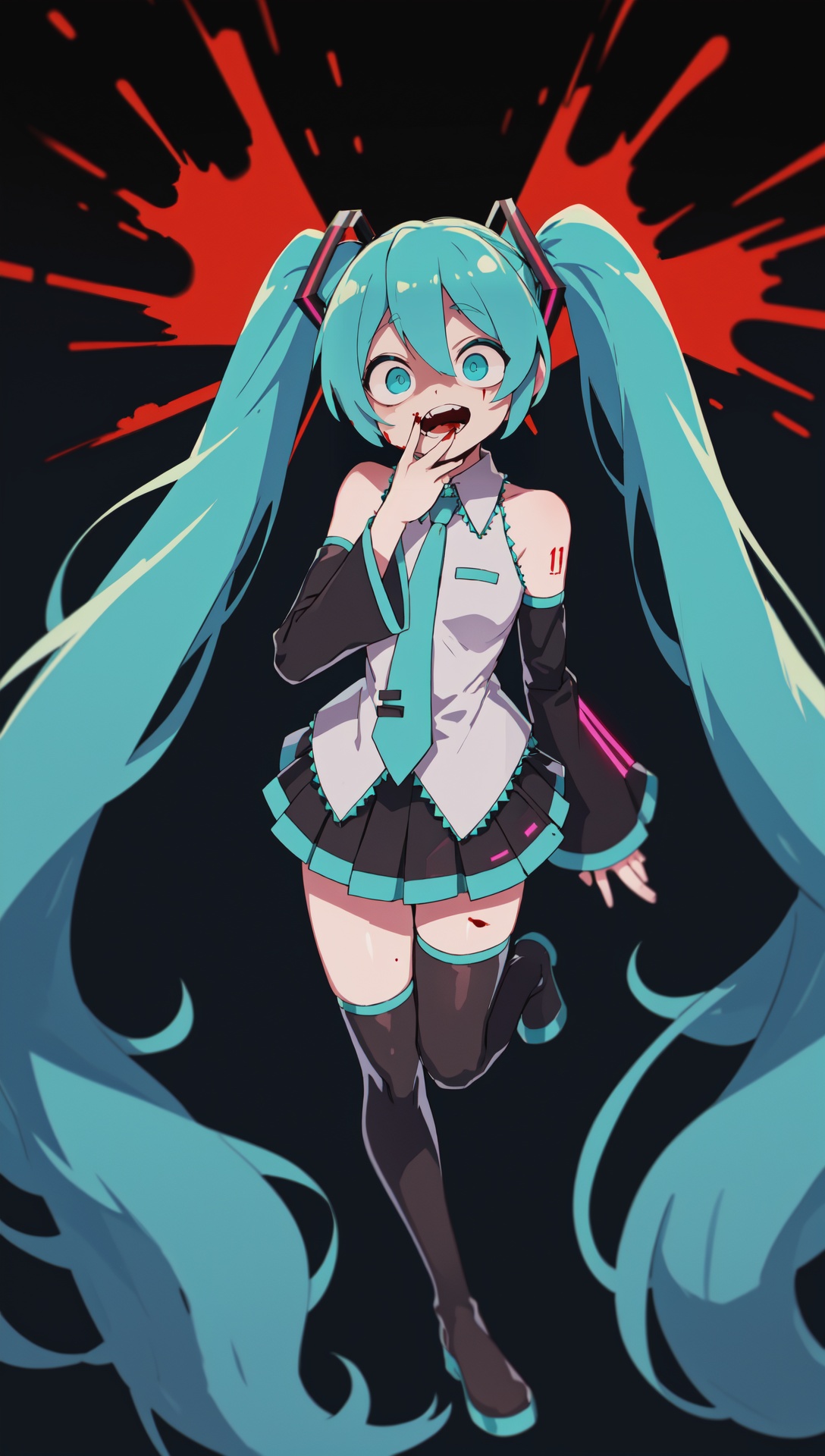 hatsune miku,  twintails,  aqua hair on Tensor.Art
