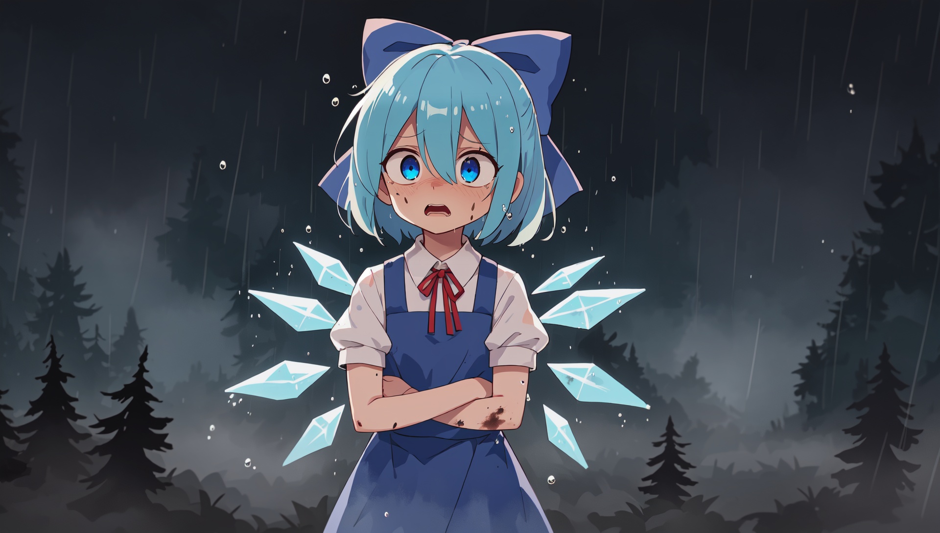 cirno,  solo,  puffy short sleeves on Tensor.Art