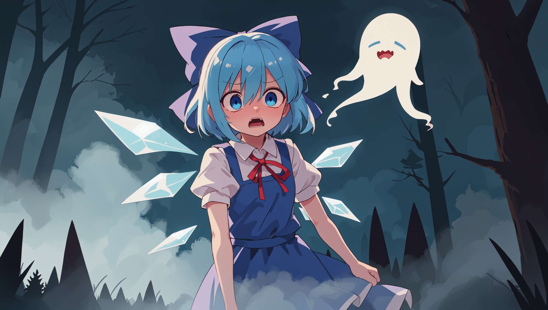 cirno,  solo,  puffy short sleeves on Tensor.Art