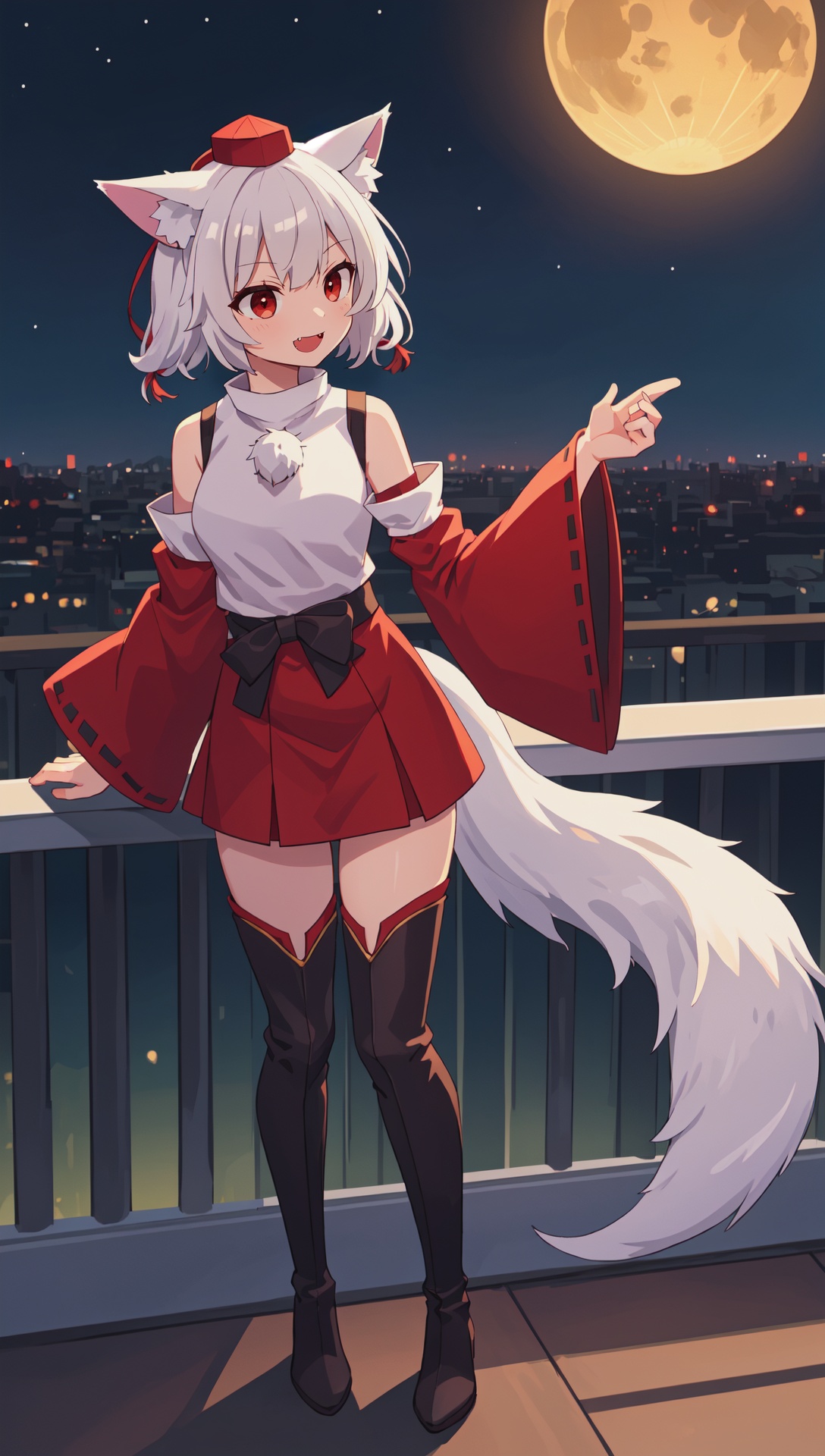 inubashiri momiji,  tokin hat,  grey hair on Tensor.Art