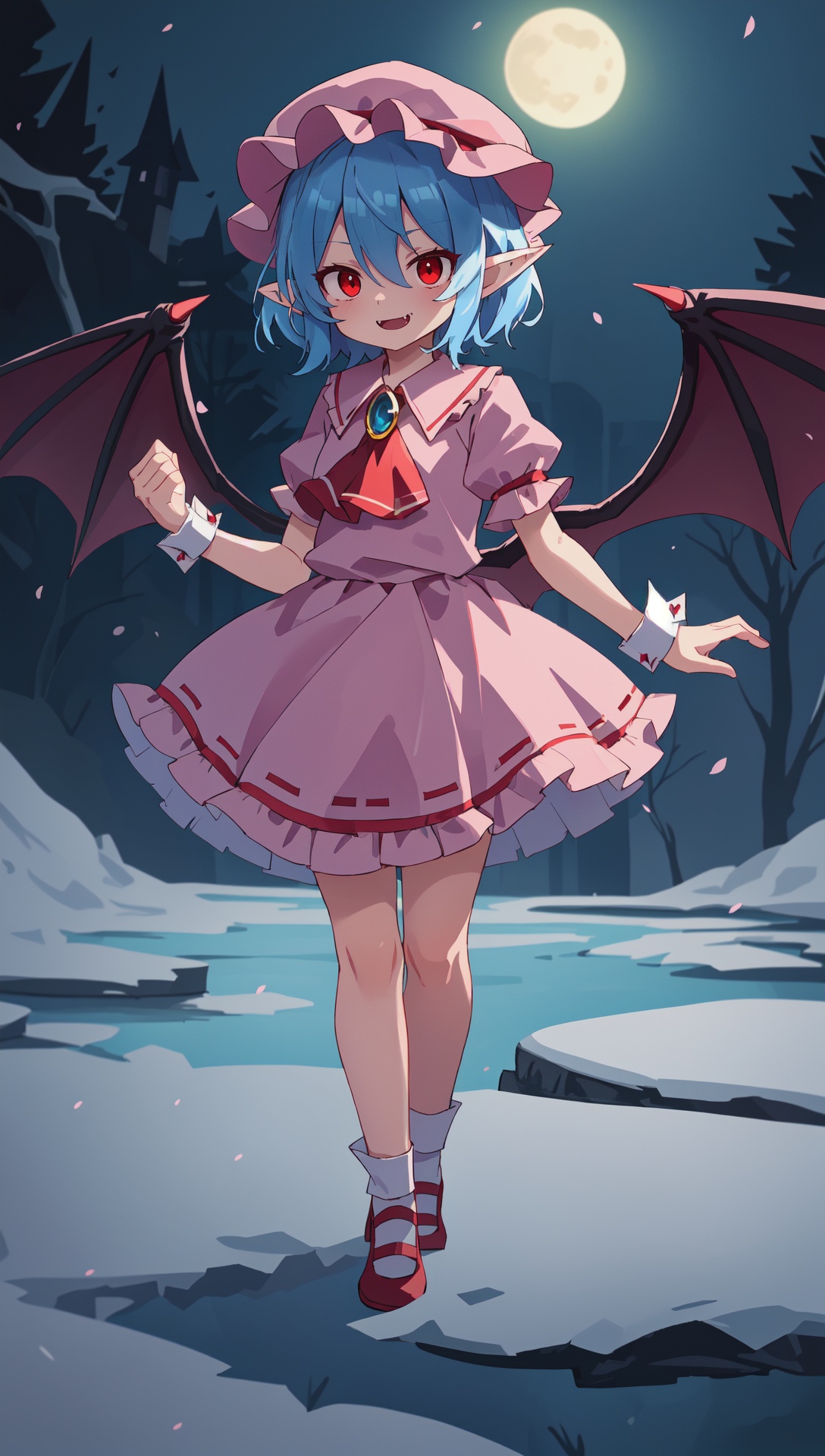 remilia scarlet,  red ribbon,  hair between eyes on Tensor.Art