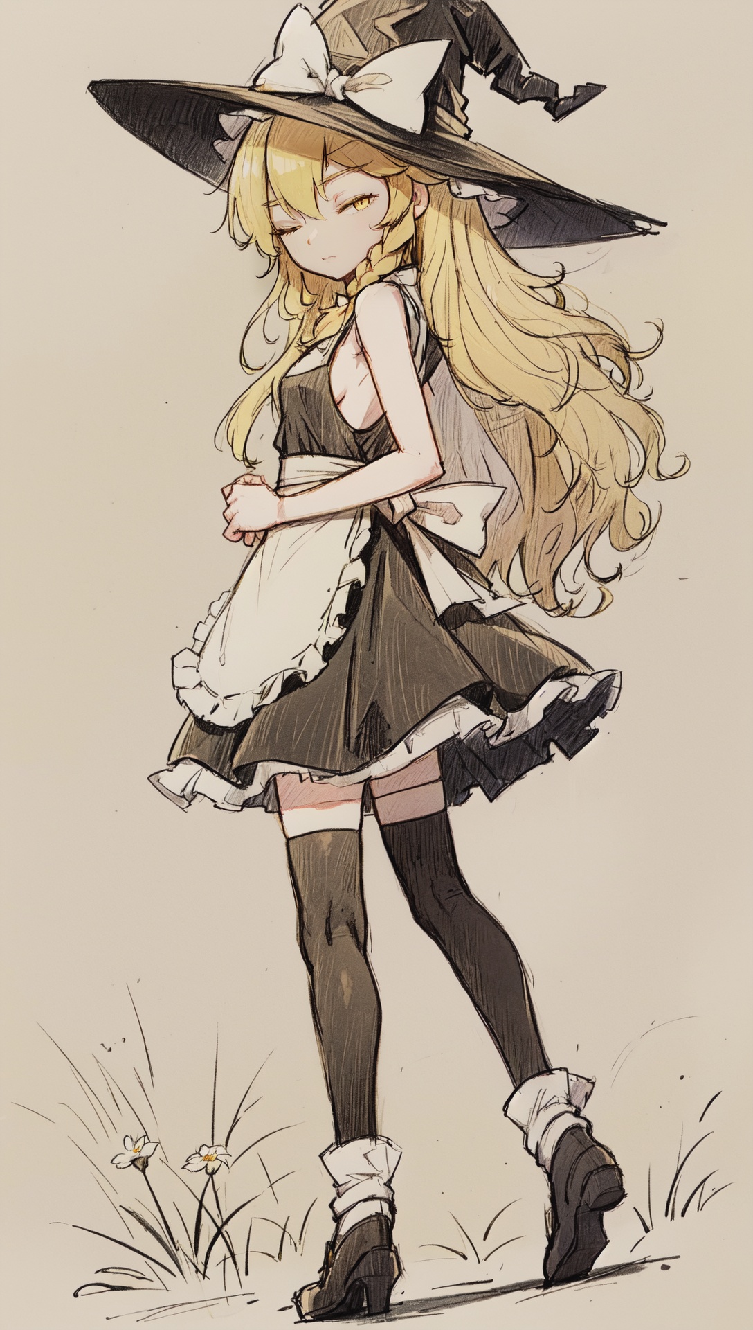 kirisame marisa,  blonde hair,  yellow eyes on Tensor.Art