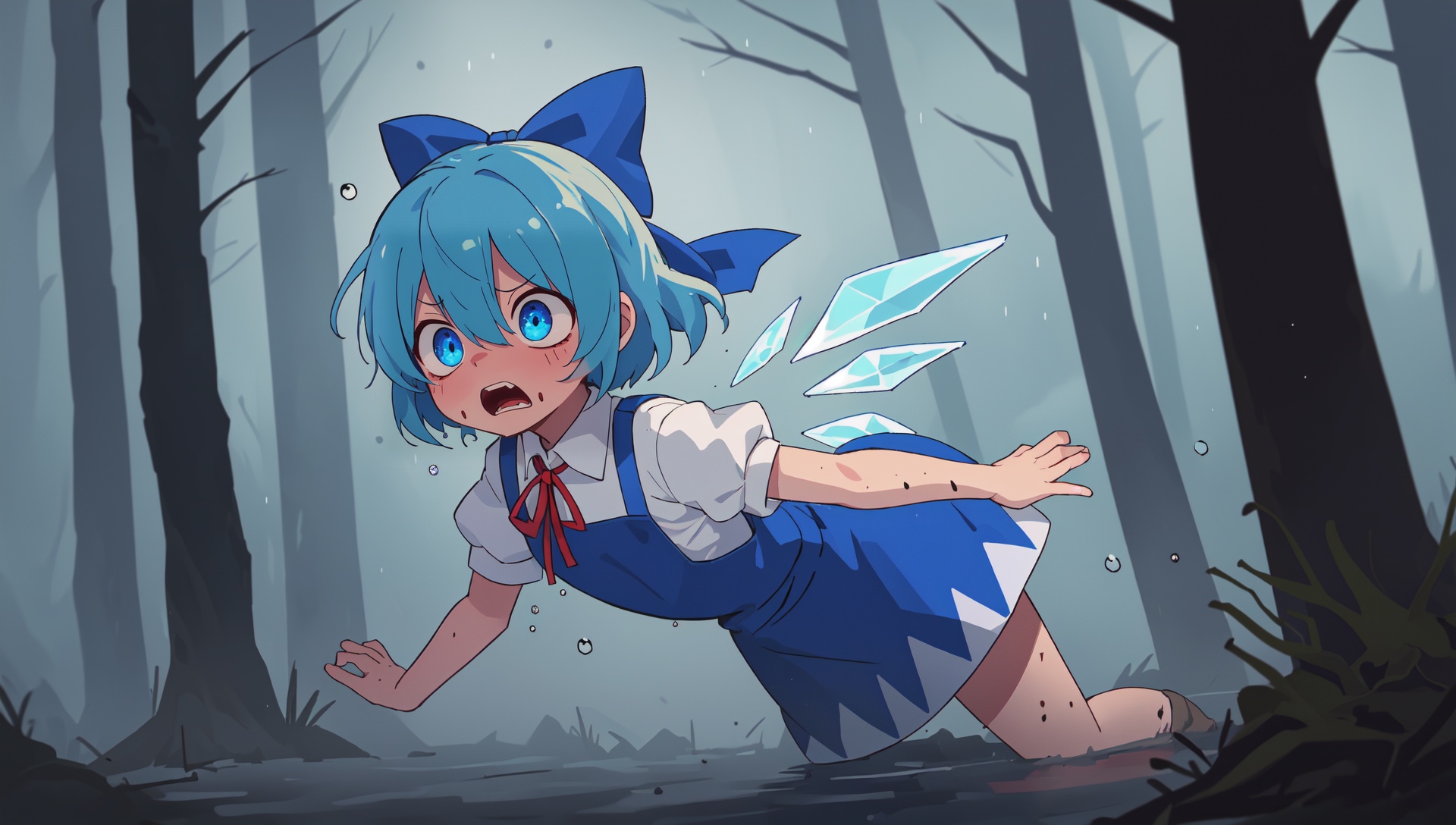 cirno,  solo,  puffy short sleeves on Tensor.Art