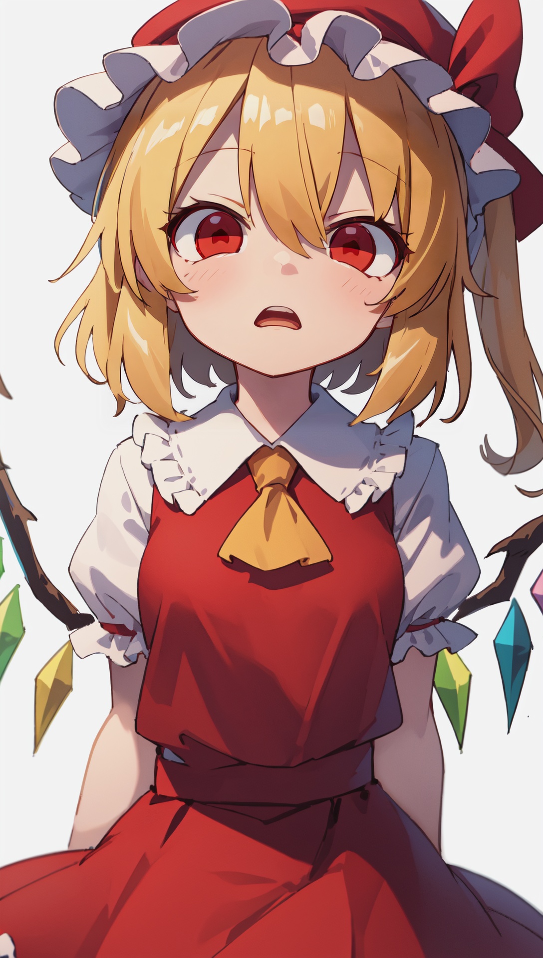 flandre scarlet,  white mob cap,  amazed on Tensor.Art