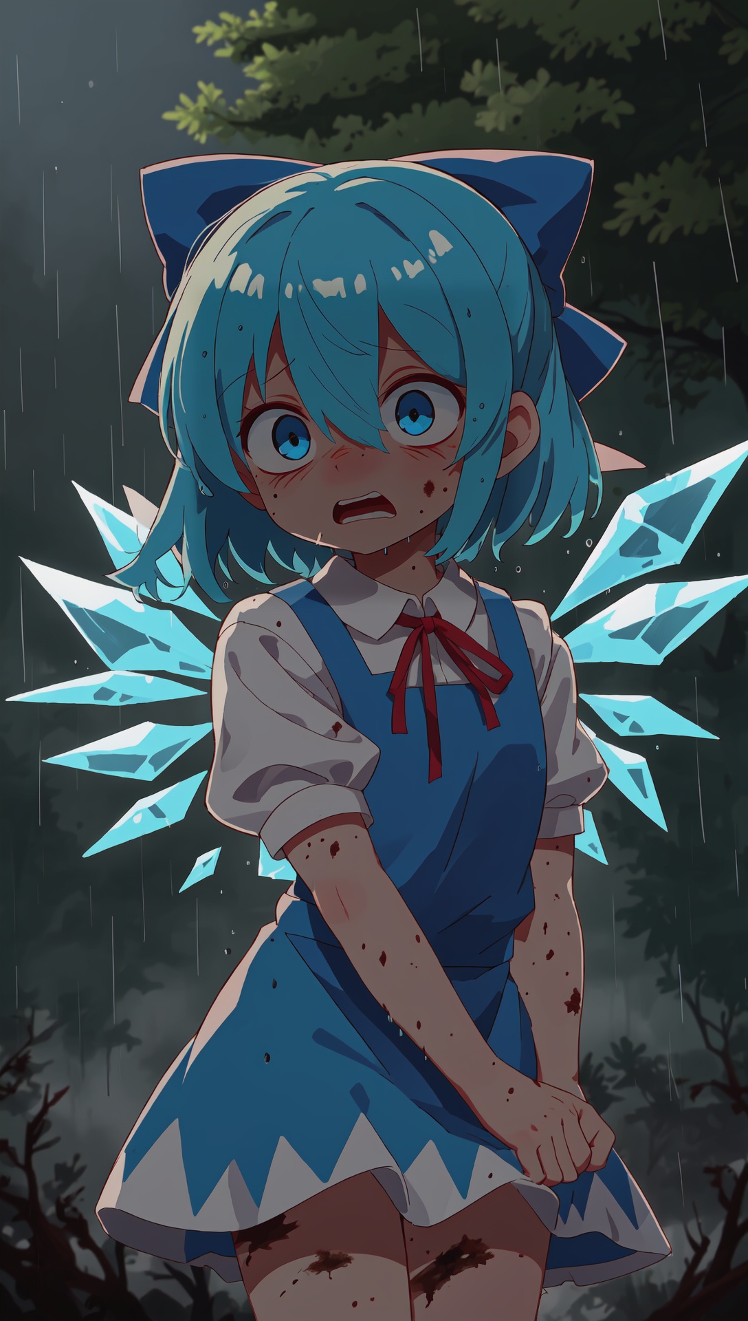 cirno,  solo,  puffy short sleeves on Tensor.Art