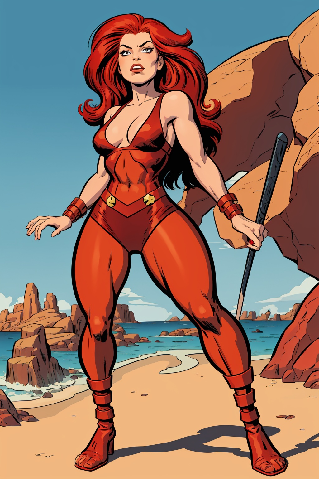 Full body,  1girl,  long red hair on Tensor.Art