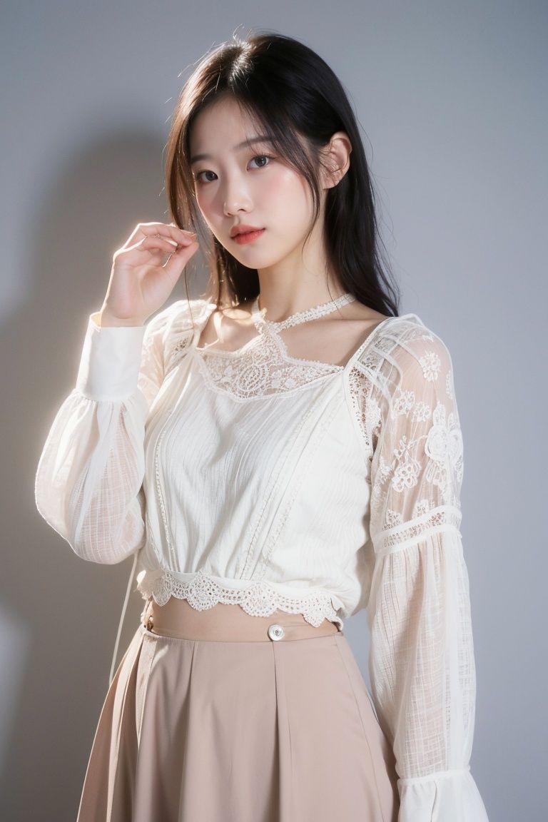 simple_background
,date-night style, romantic clothing, alluring silhouettes, lace accents, soft colors, stylish accessories, flattering outfits
,1girl,moyou