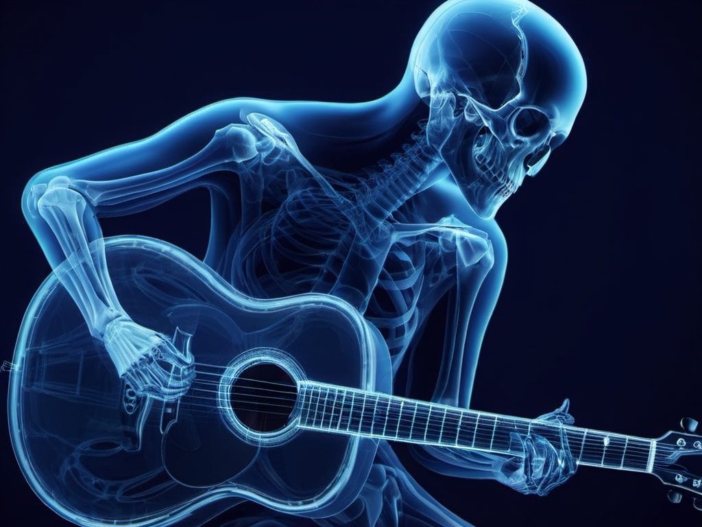 xts,a human is playing guitar ,bone <lora:xray_v1.0:0.8>