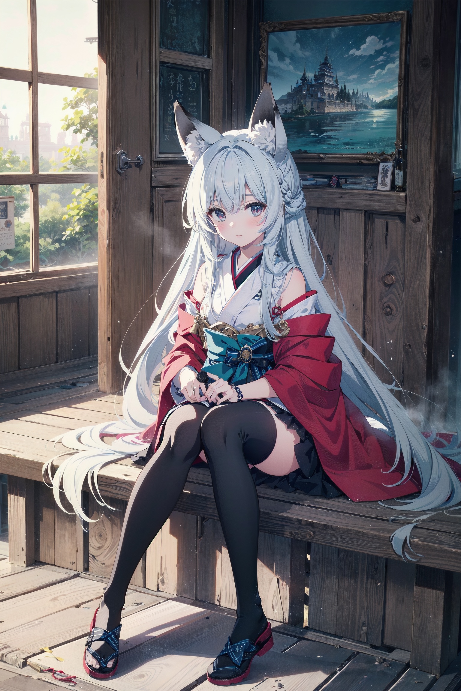 1girl,  fox girl,  fox_tail on Tensor.Art