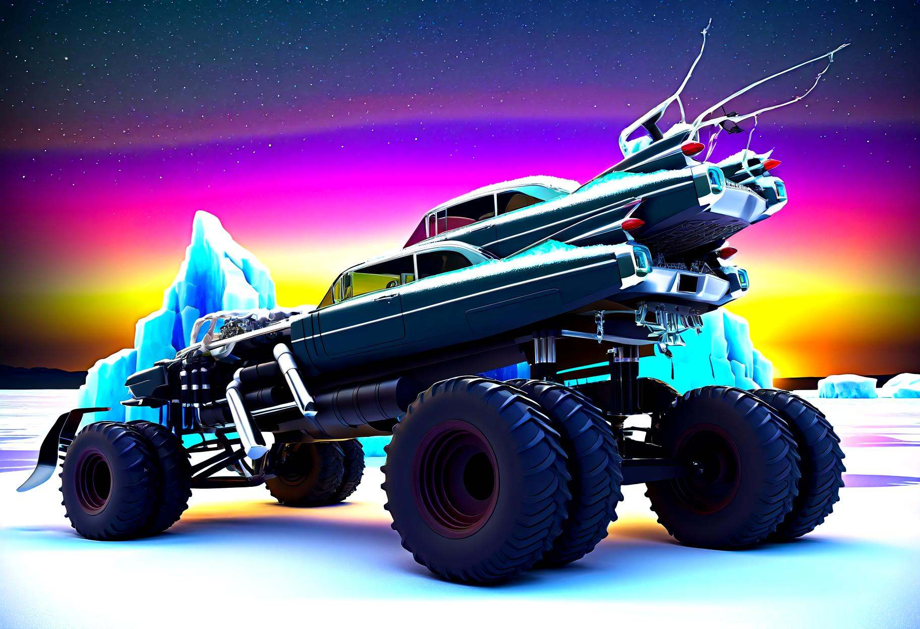 Gigahorse,  frozen tundra,  sparkling ice crystals on Tensor.Art