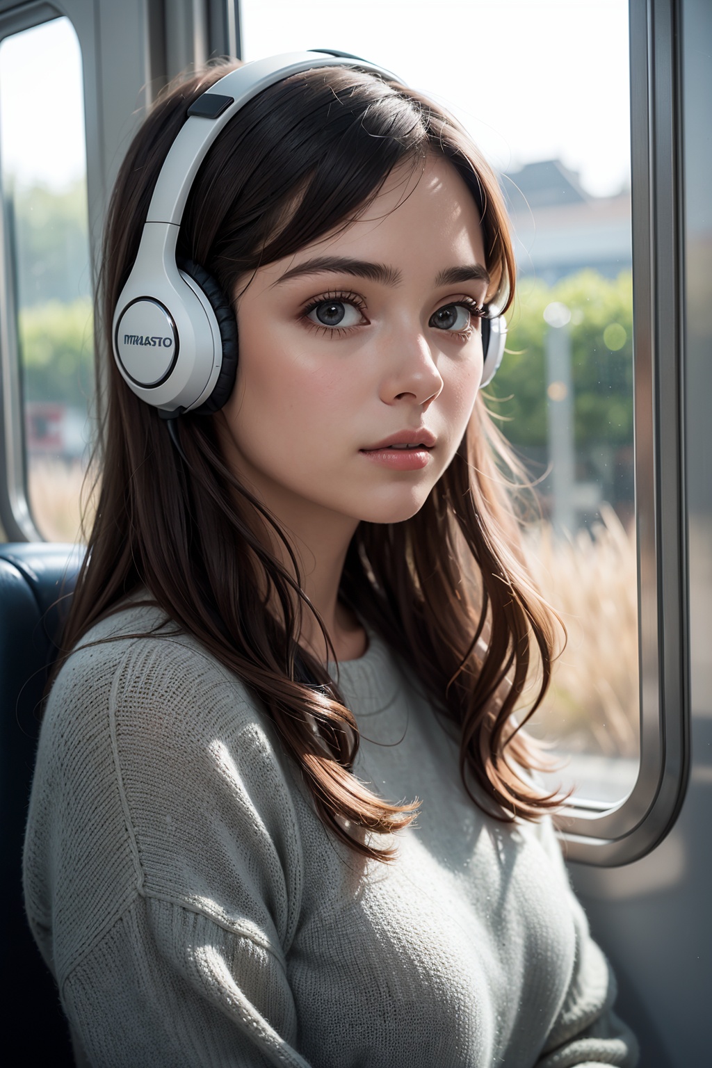 1girl,  looking outside,  in train on Tensor.Art