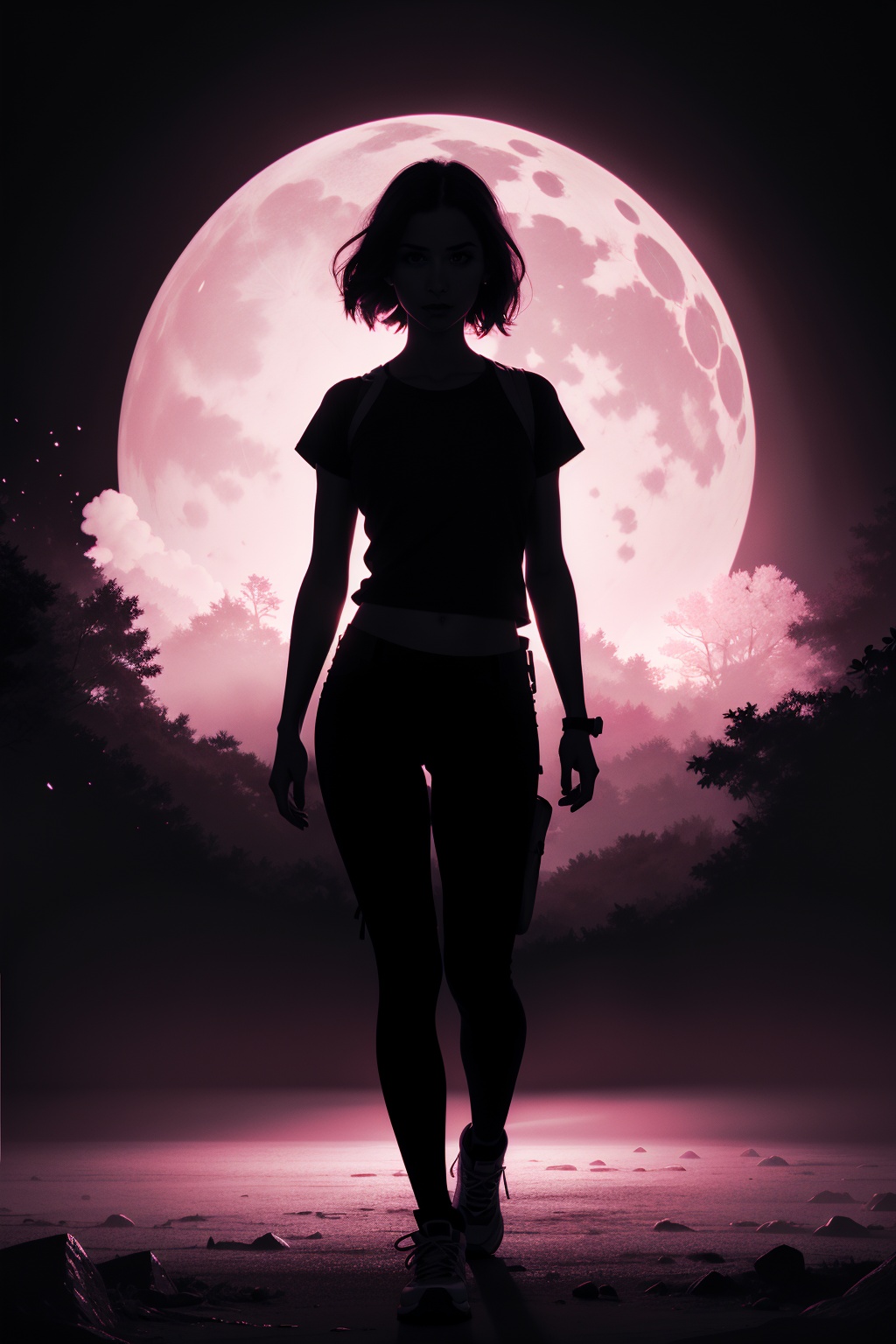 1girl,  dark background,  blacklight on Tensor.Art