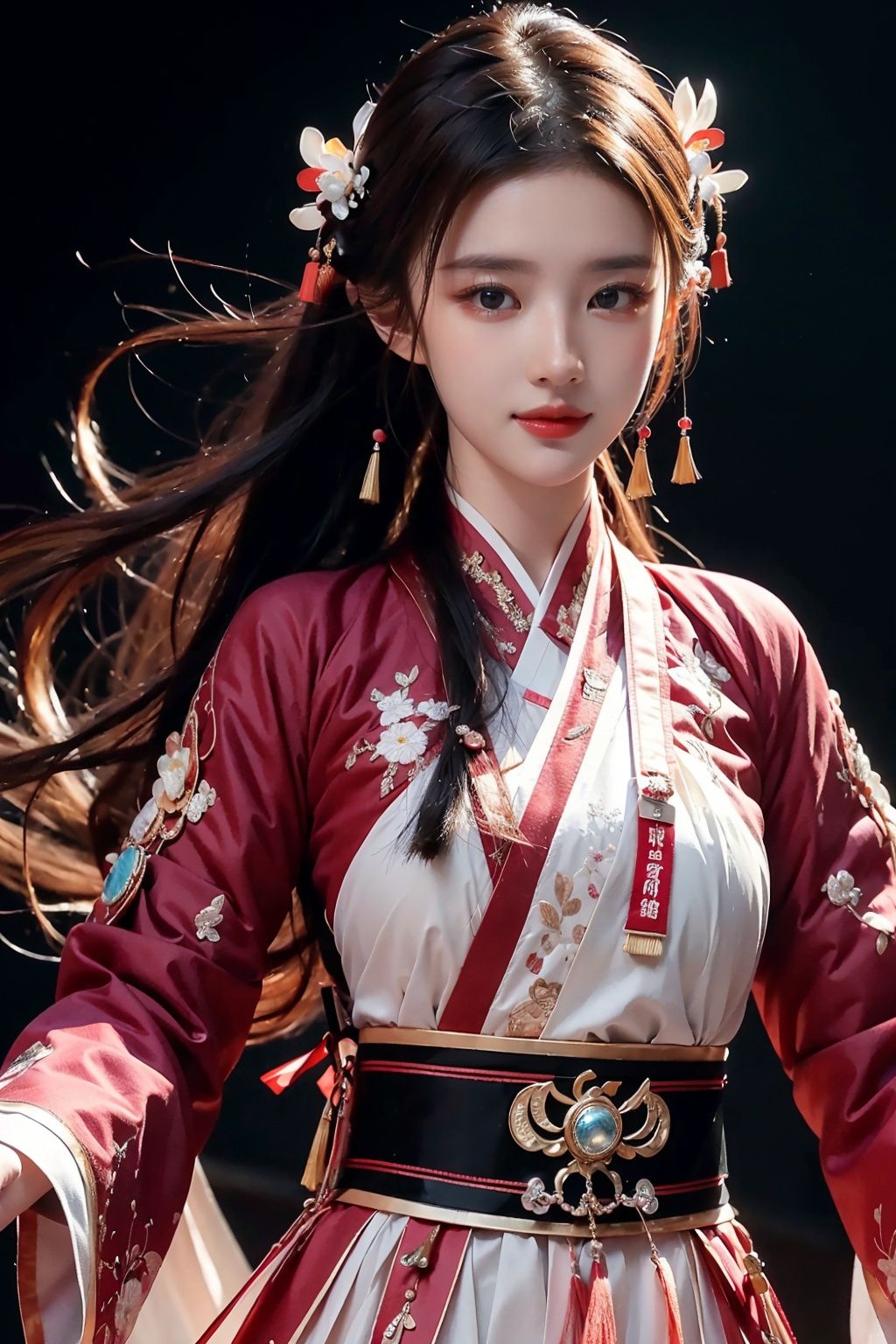 DSLR, (Good structure), HDR, UHD, 8K, A real person, Highly detailed, best quality, masterpiece, 1girl, realistic, Highly detailed, (EOS R8, 50mm, F1.2, 8K, RAW photo:1.2), ultra realistic 8k, (best illumination, best shadow, extremely delicate and beautiful), (official art, beautiful and aesthetic:1.2), solo, 1girl, , Wind, flowing hair, kind smile, , pose for picture, Dynamic pose, looking_at_viewer, , (perfect body),upper_body,
,Beauty, best quality, super detail, fine detail, high resolution, 8K wallpaper, perfect dynamic composition, beautiful detailed eye, ,, 1 girl, ,liuyifei,chineseclothes