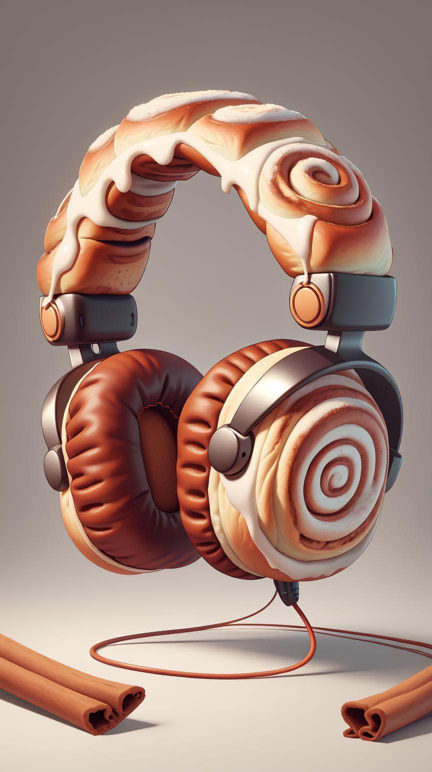 CinnamonBunStyle headphones on an empty surface on Tensor.Art