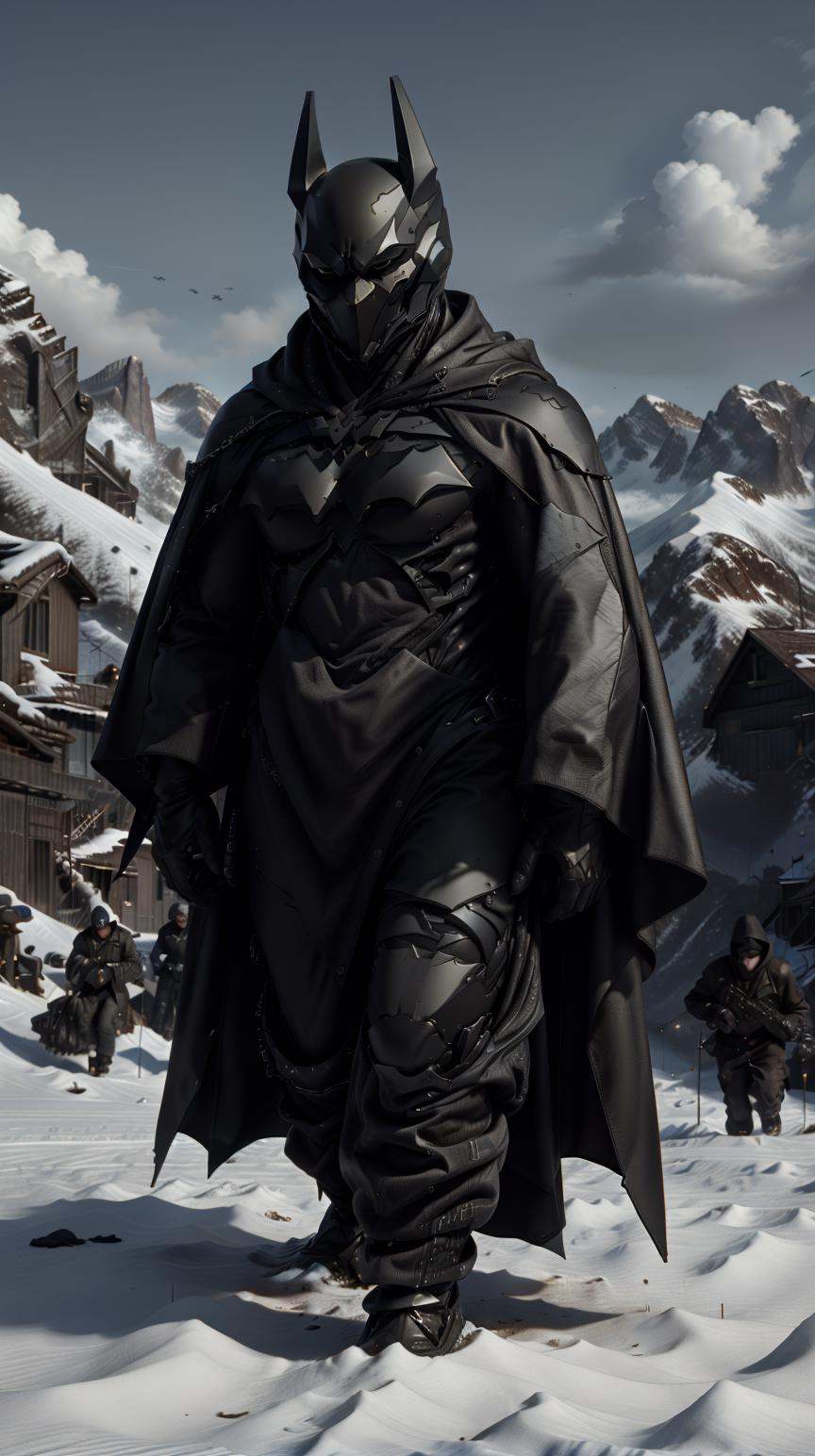 BatmanCore a group of thieves on a daring mountain escape from a high-security vault on Tensor.Art