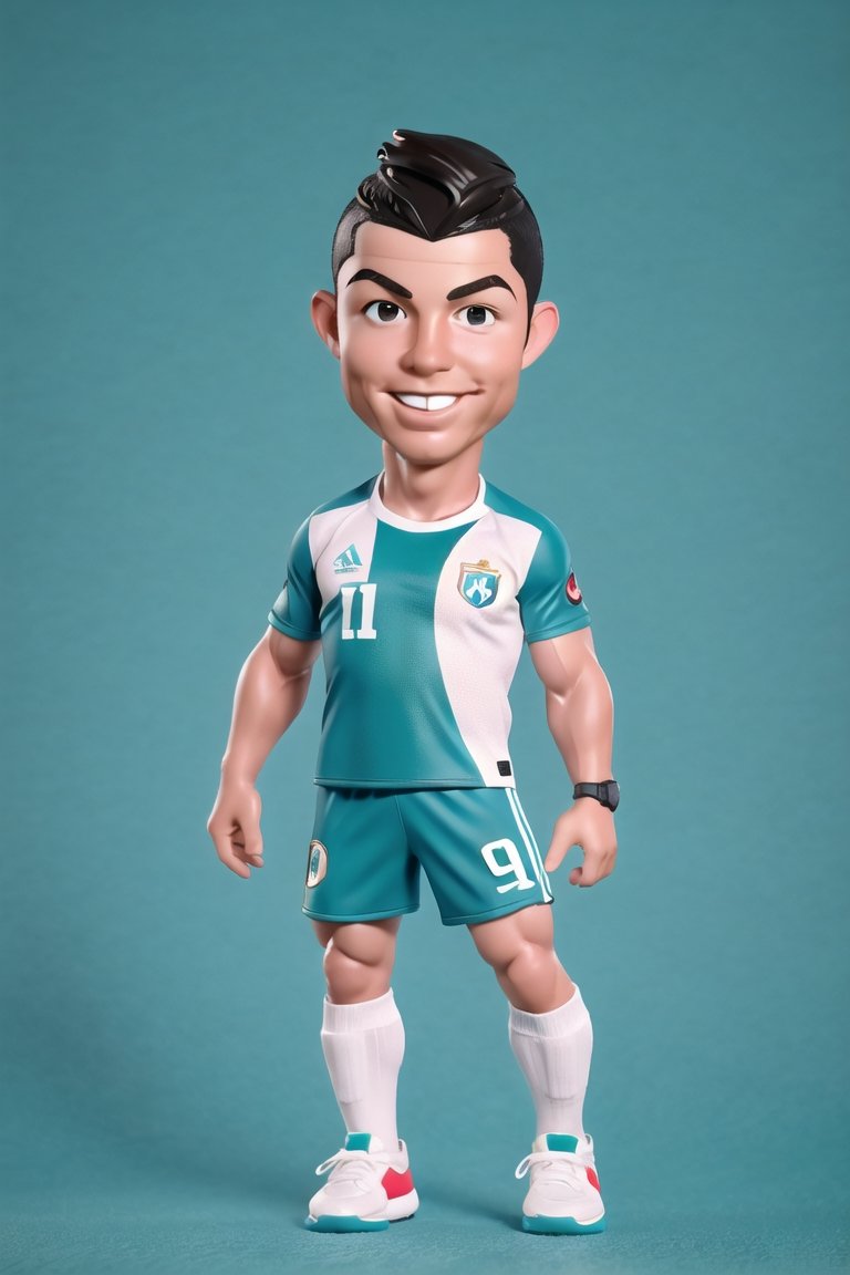 Caricature figure of Cristiano Ronaldo,  head,  legs on Tensor.Art
