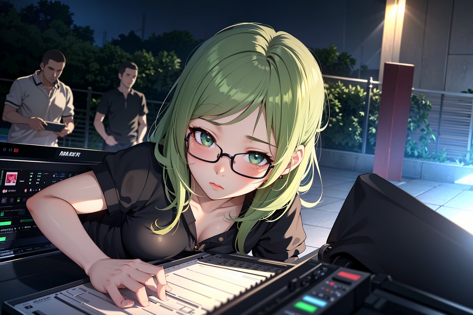 anime,  deejaying girl,  dj on Tensor.Art