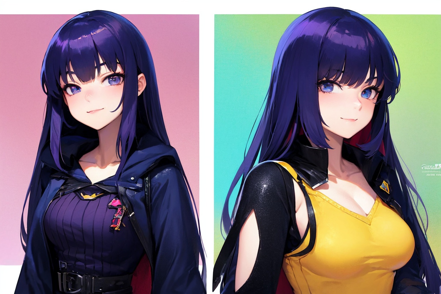 anime girl with colorful hair and a colorful dress,  rossdraws pastel vibrant,  rossdraws cartoon vibrant on Tensor.Art